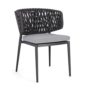 BIZZOTTO Sedia da giardino NOELIA con cuscino – antracite WG21