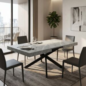 Tavolo allungabile DARREN grigio effetto pietra 160/240 × 90