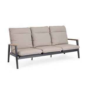 BIZZOTTO Divano da giardino MIGUEL con cuscini e regolazione dello schienale - antracite JX55