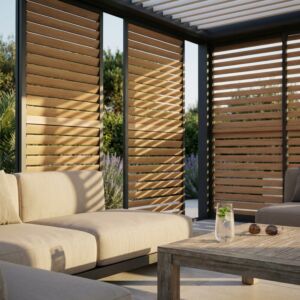 LATERALE SCORREVOLE CON LAMELLE PER LATO DA 3 M PERGOLA BIOCLIMATICA