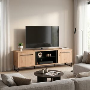 11008229 Porta TV SARDINIA rovere artigiano e nero MS-801205