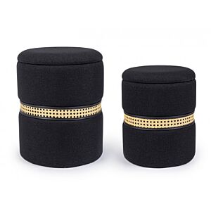 BIZZOTTO SET2 POUF CONTENITORE KARINA NERO