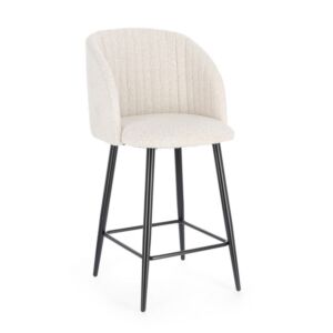 BIZZOTTO QUEEN sgabello imbottito Bouclé nero–avorio