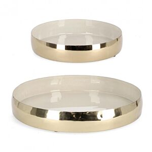 BIZZOTTO SET2 VASSOIO DECORATIVO VELMA TO ORO BEI