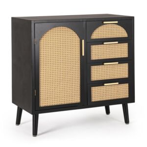 BIZZOTTO credenza con 1 anta e 4 cassetti JOSINE nero