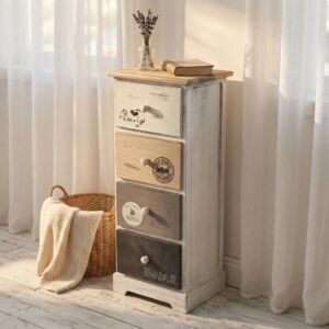 Cassettiera in legno BARTOLOME con 4 cassetti