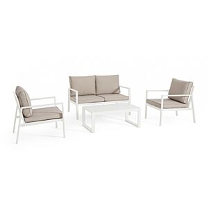 BIZZOTTO Set salotto da giardino SET4 HILDE bianco LD30 con cuscini