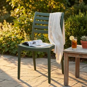 Sedia da giardino EVELINE – verde oliva