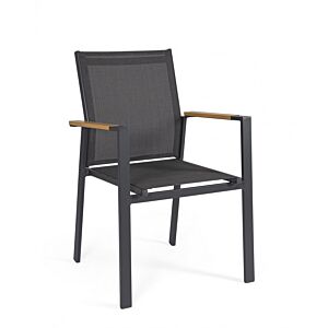 BIZZOTTO Sedia da giardino con braccioli HETA antracite LH32