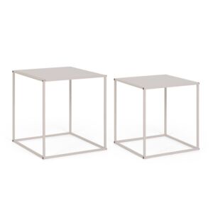 BIZZOTTO Set 2 tavolini ALRIK quadrati beige