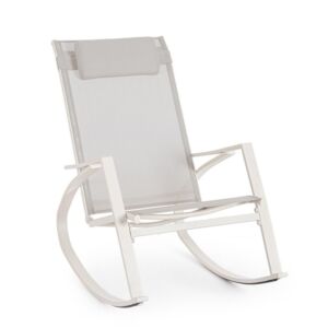 BIZZOTTO poltrona dondolo ERCOLANO bianco-grigio