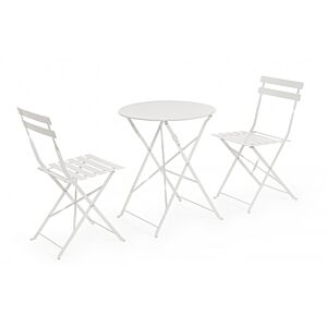 BIZZOTTO Set da giardino 3 pezzi BISTROT AUSTIN – bianco