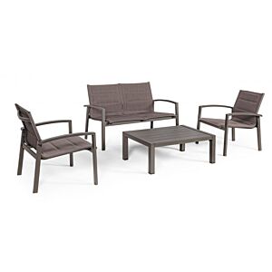 BIZZOTTO Salotto da giardino SET4 LAIKEN coffè YK14 - impilabile