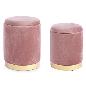 BIZZOTTO SET2 POUF CONTENITORE POLINA ROSA ANTICO