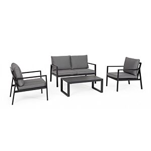 BIZZOTTO Set salotto da giardino SET4 HILDE antracite LH32 con cuscini
