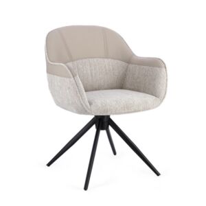 Sedia da pranzo BIZZOTTO con braccioli ISOTTA beige, girevole