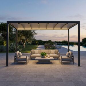 Pergola con tetto retrattile motorizzato 3×4 m con illuminazione a LED