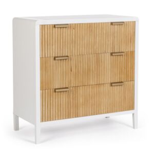 BIZZOTTO CHARLEY cassettiera a 3 cassetti bianco–naturale