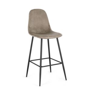 BIZZOTTO sgabello NEW IRELIA nero – tortora (velluto)