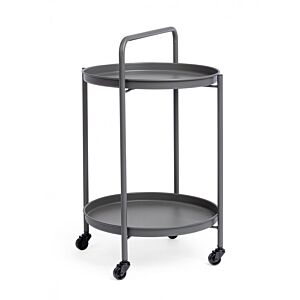 BIZZOTTO Carrello da servizio con vassoio AUSTIN TWIN – antracite D44,5 H70