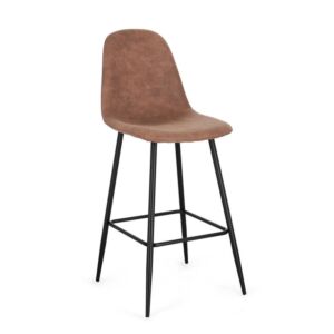 BIZZOTTO sgabello bar NEW IRELIA nero – microfibra cognac