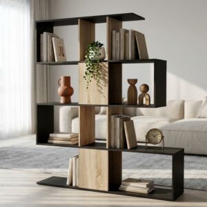 LIBRERIA ADRIANNE GRIGIA E NATURALE