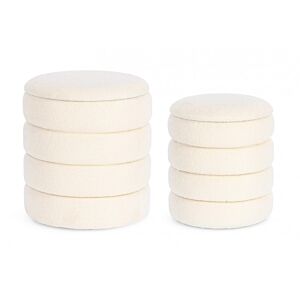 BIZZOTTO SET2 POUF CONT.KATERINA BIANCO BOUCLE'