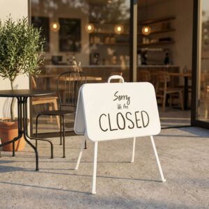 CARTELLO IN FERRO OPEN/CLOSED PIERRE