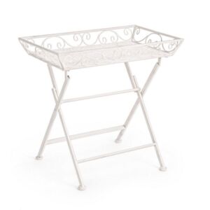 Tavolino rettangolare BIZZOTTO EMILY bianco 63 × 40 × 60 cm – pieghevole