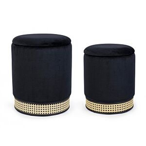 BIZZOTTO SET2 POUF CONTENITORE MILENA NERO