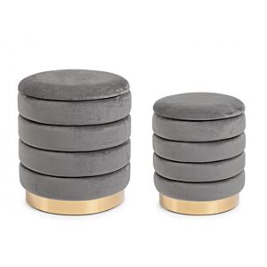 BIZZOTTO SET2 POUF CONTENITORE DARINA GRIGIO