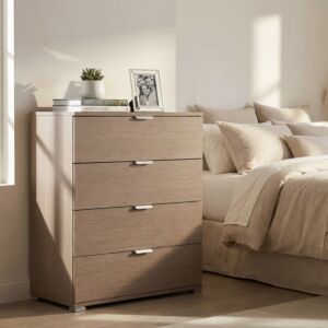 MOBILETTO 4 CASSETTI ROVERE GRIGIO