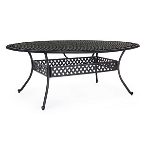 BIZZOTTO Tavolo da giardino ovale IVREA 200X150 antracite