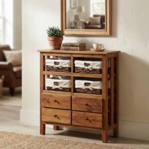 Mobiletto STERLING in legno riciclato con cesti