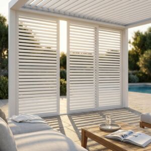 LATERALE SCORREVOLE CON LAMELLE PER LATO DA 3 M PERGOLA BIOCLIMATICA