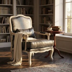 POLTRONA CHRISTY IN ECOPELLE VINTAGE GRIGIO