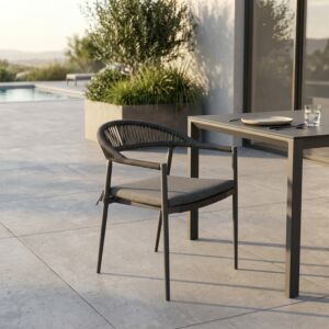 Sedia da giardino con braccioli CORRIENTES – antracite – Mobalia