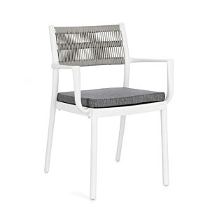 BIZZOTTO SEDIA C-BR C-C ALVIN BIANCO/GRIGIO CH.