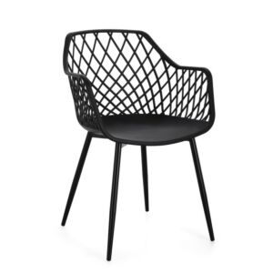 BIZZOTTO  sedia da giardino con braccioli OPTIK nera 