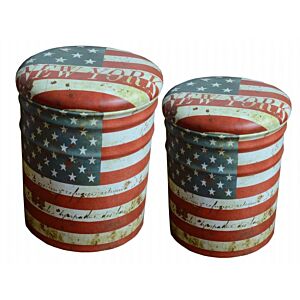 SET DI 2 POUF CONTENITORE TONDO USA
