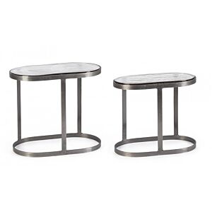 BIZZOTTO SET2 TAVOLINO ZAYLA OV NICKLE