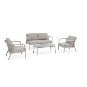 Set da giardino BIZZOTTO con cuscini FLAMINIO bianco 