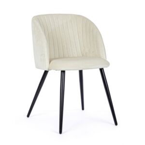 BIZZOTTO QUEEN sedia imbottita Velvet Bianco
