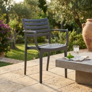 Sedia da giardino EVELINE antracite – HF807214-ANTR