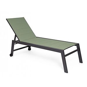 BIZZOTTO Lettino da giardino HILDE alto antracite LH32 verde con ruote