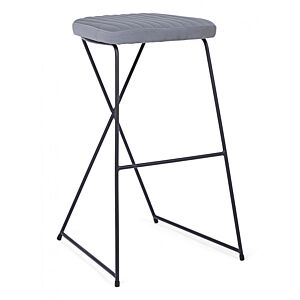 BIZZOTTO SGABELLO BAR KINSLEY VELLUTO GRIGIO