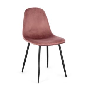 BIZZOTTO sedia imbottita NEW IRELIA nera – velluto rosa