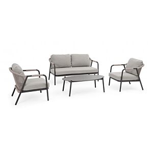 BIZZOTTO SET4 SALOTTO C-C MIRAVET ANTRACITE/KHAKI