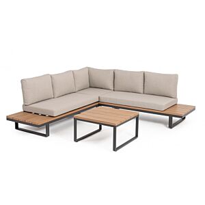 BIZZOTTO Set da giardino angolare con cuscini ZELMAR antracite YK13
