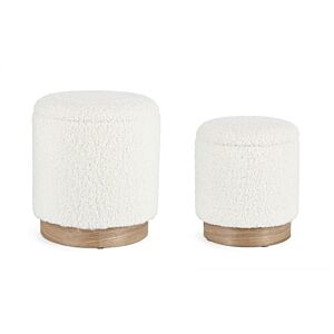 BIZZOTTO SET2 POUF CONTENITORE ZOYA BIANCO TEDDY